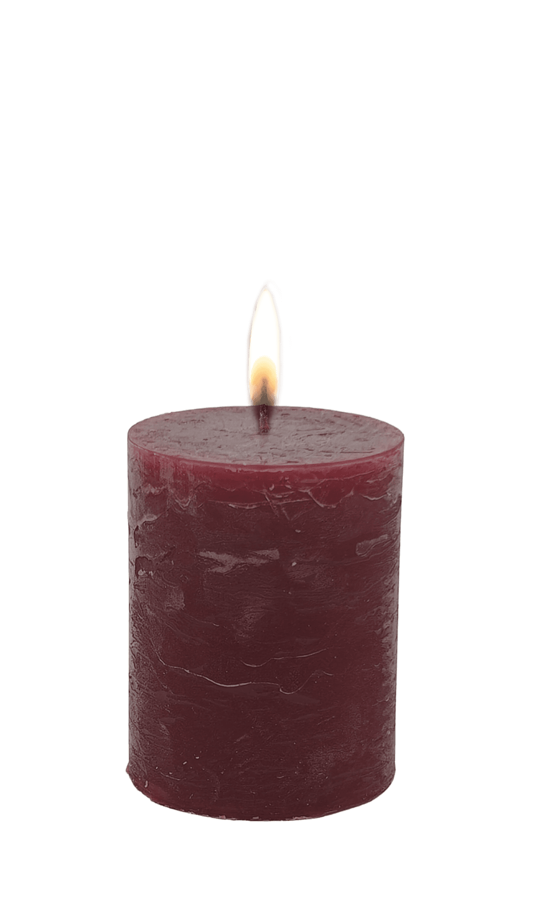 Stumpenkerze Rustikal 70x90 mm / Bordeaux Bild 2