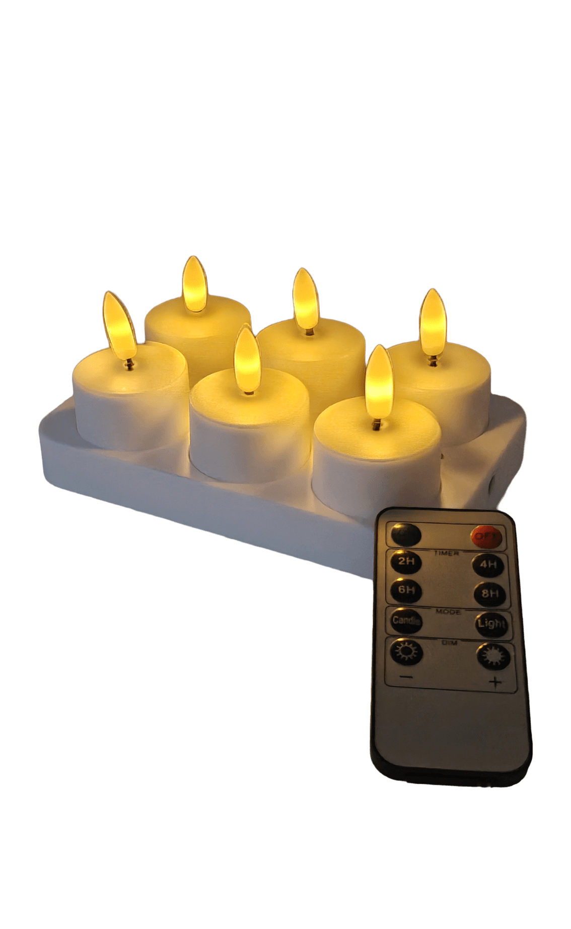 LED-Teelichter mit Ladestation und Fernbedienung 6er-Set Bild 3