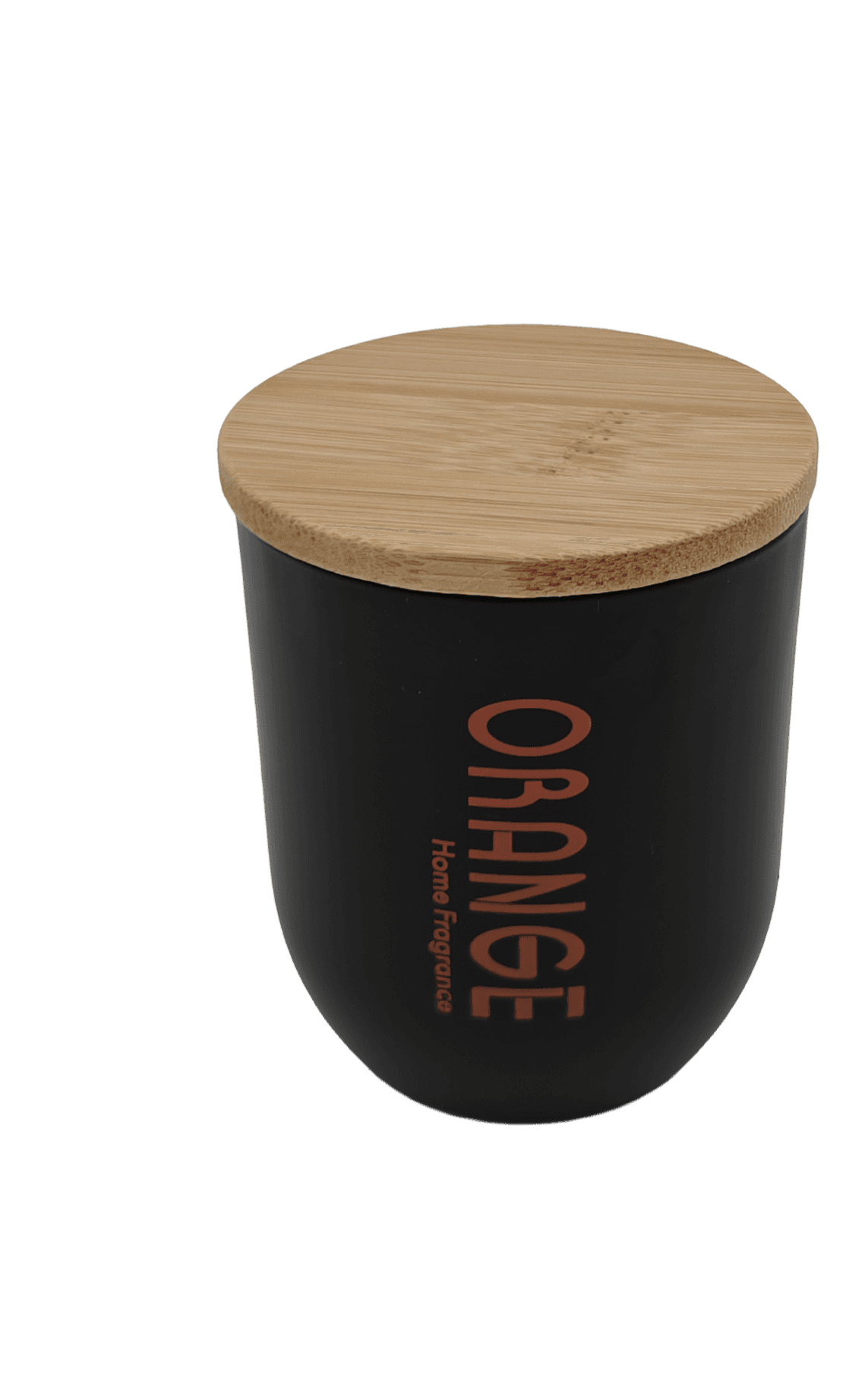 Duftkerze Orange mit Holzdeckel und Holzdocht 70x80 mm / schwarz-orange Bild 2