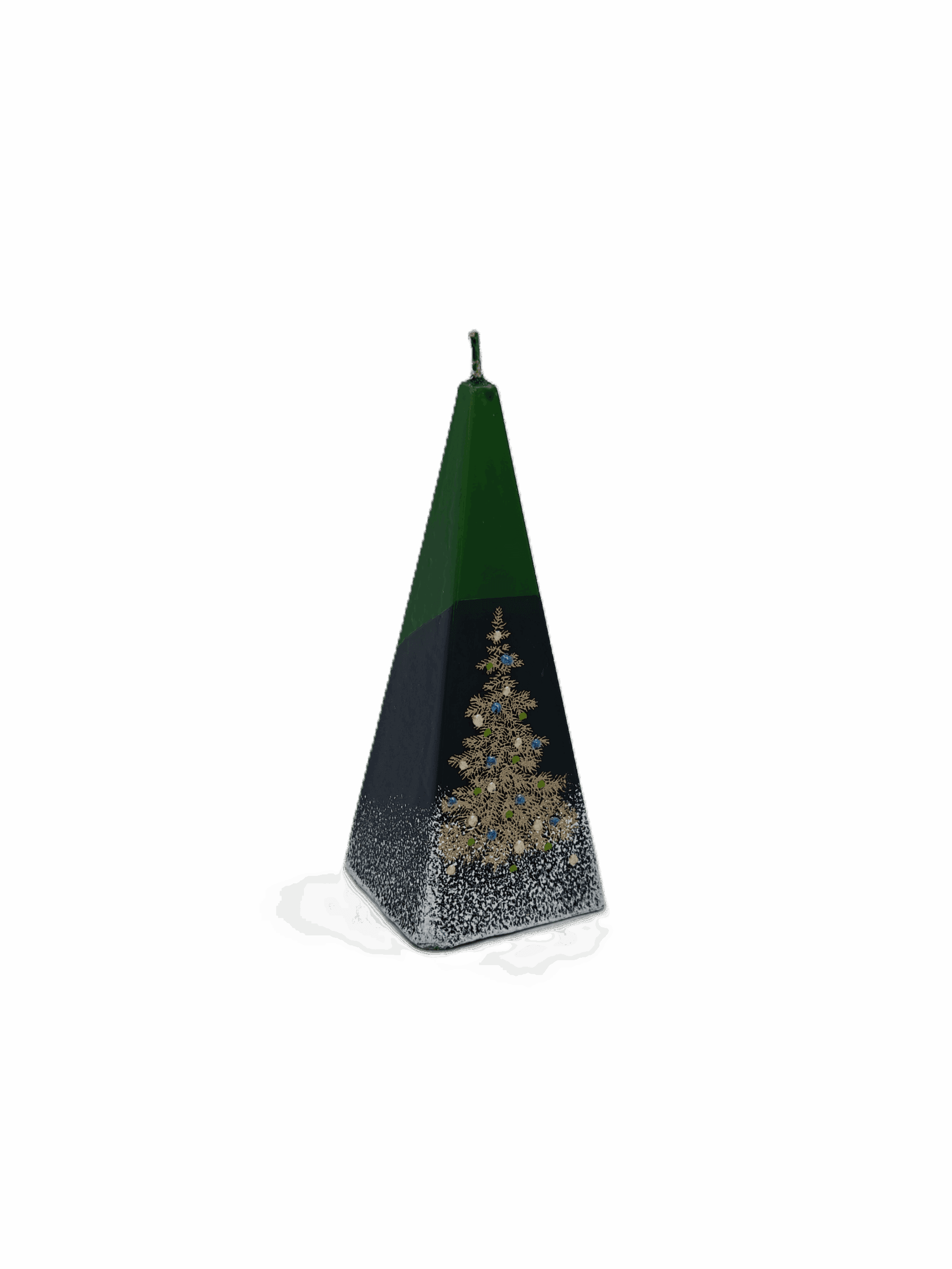 Handgefertigte Pyramidenkerze Medium Weihnachtsbaum grün 50x150 Bild 2
