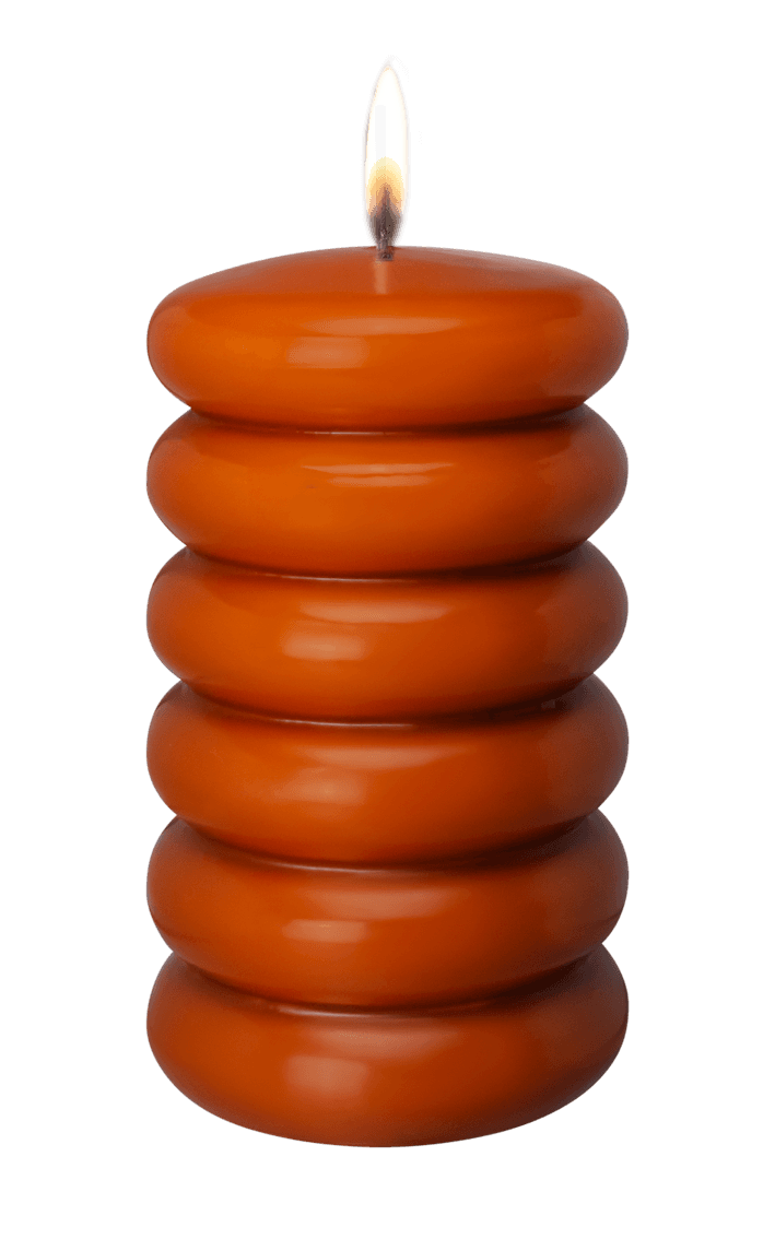 Stumpenkerze Skulptur 90x150 mm / Cognac Bild 2