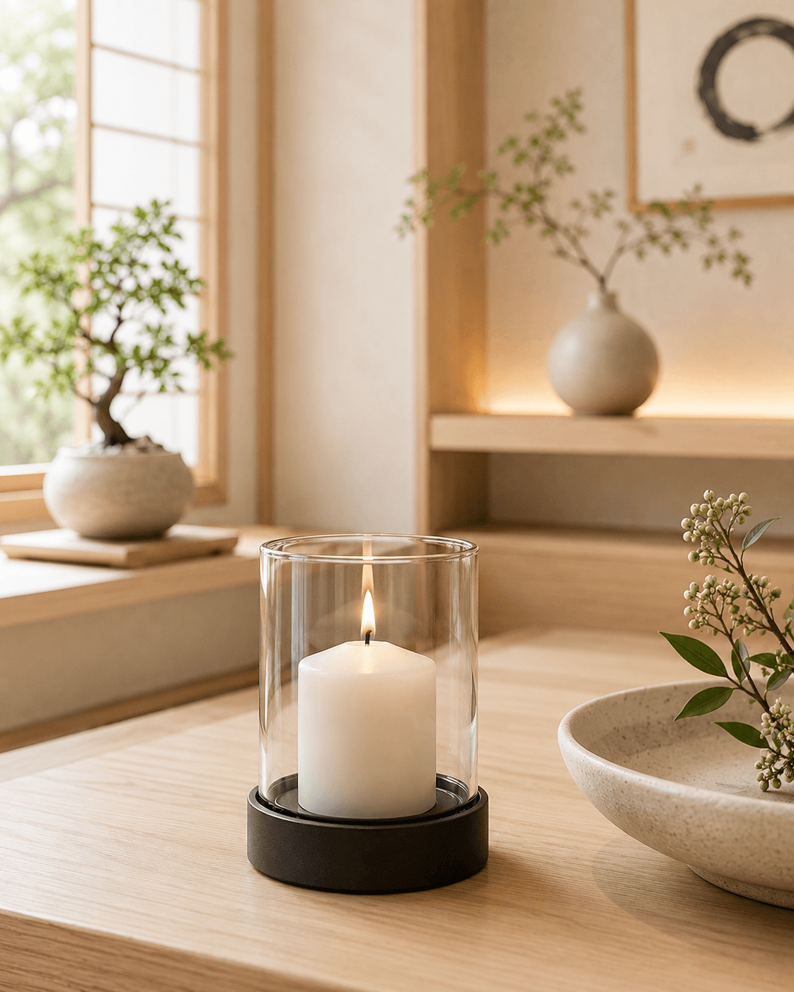 Stumpenkerze 58x85 mm / Weiß