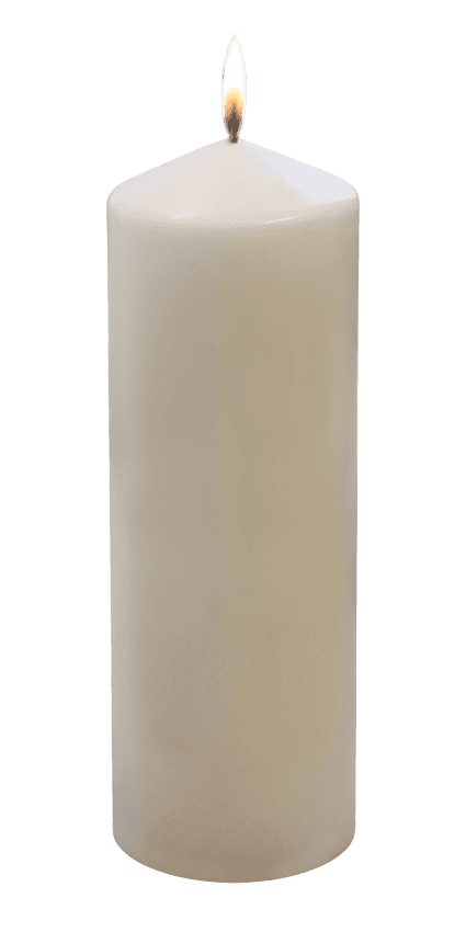 Stumpenkerze glatt weiß 98 x 300 mm