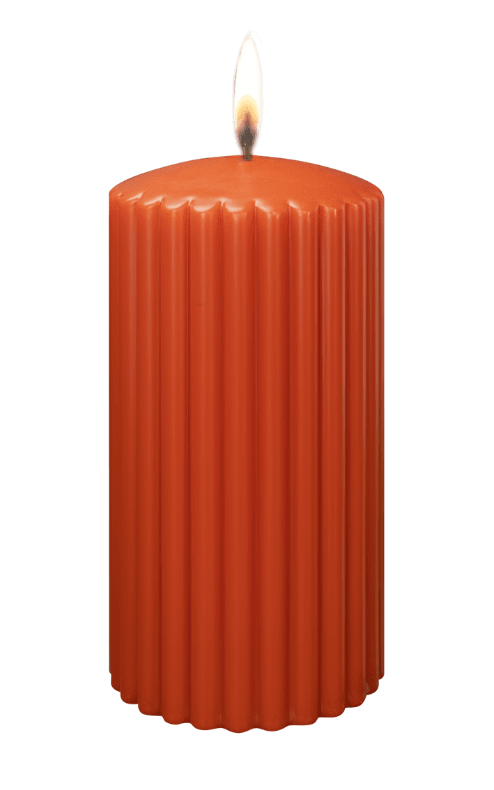 Stumpenkerze gerillt 80x150 mm / Goldorange Bild 2