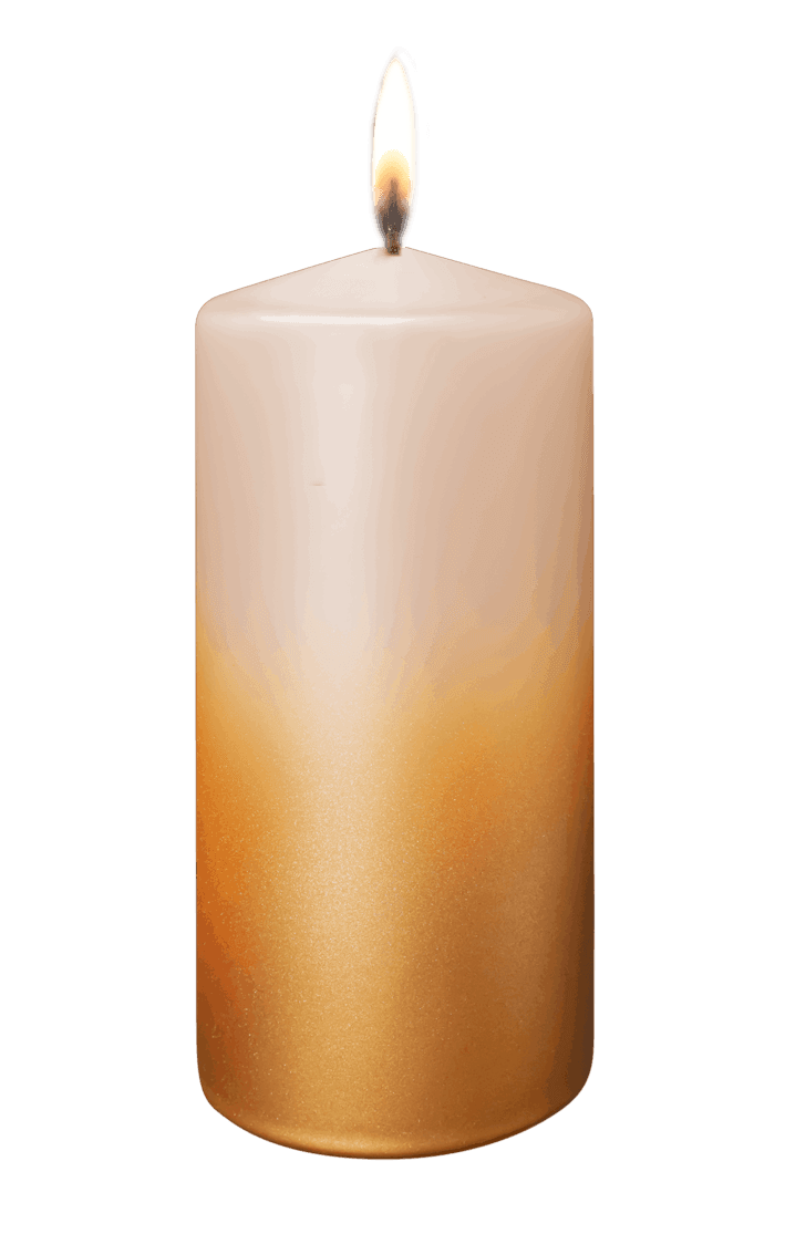 Stumpenkerze Golden Shine 68x150 mm / Lachs / Gold Bild 2