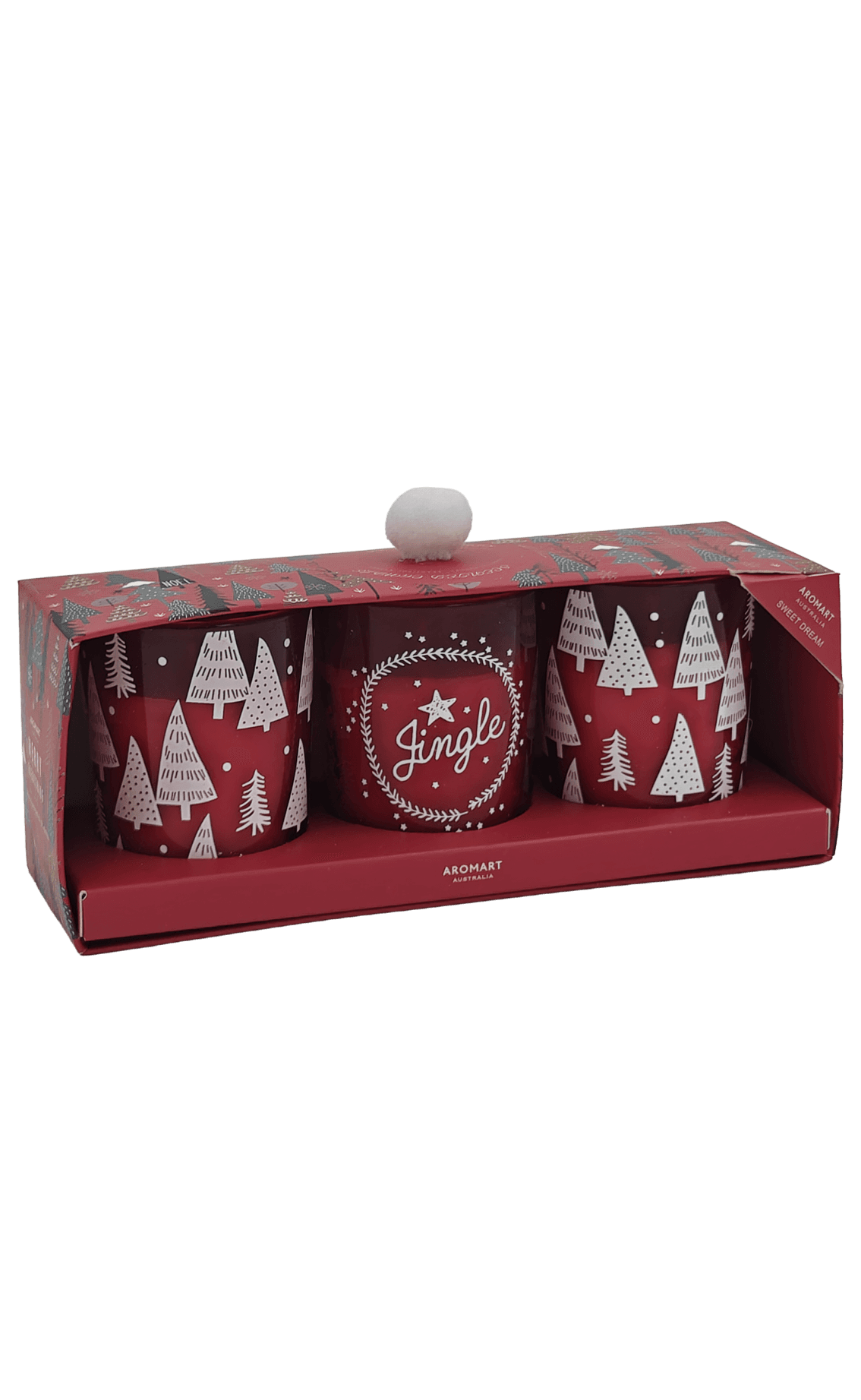 Eco-Weihnachtskerzen mit dezentem Duft, 3er-Set in Geschenkverpackung