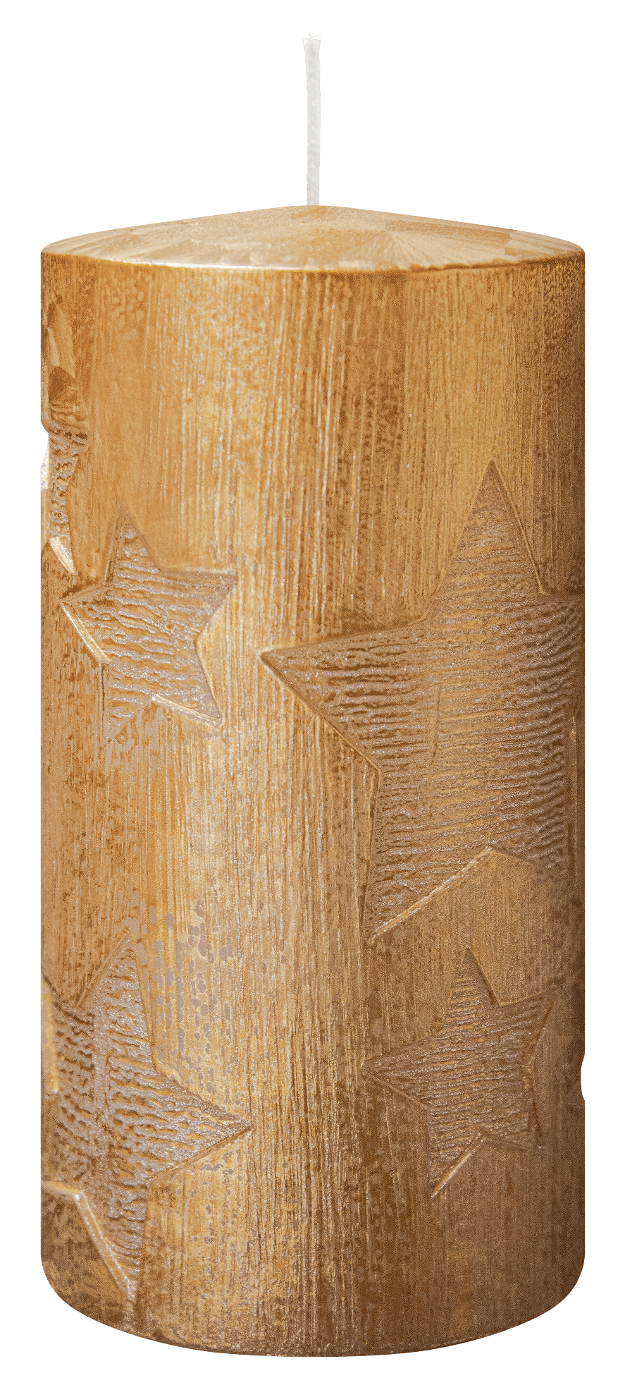 Stumpenkerze Eisstern gelbgold 70 x 130 mm Bild 2