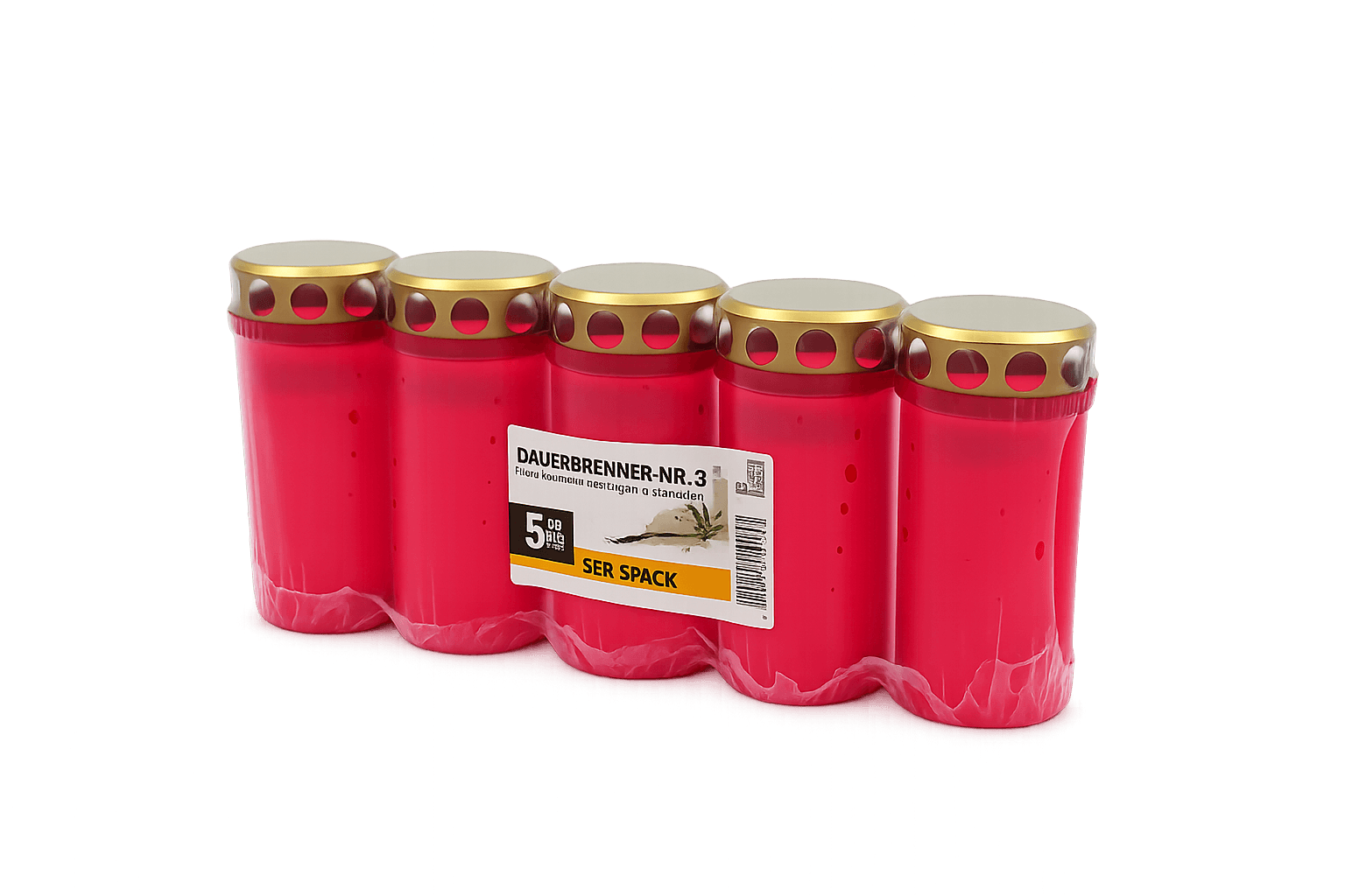 Grabkerze Nr. 3 rot 5er-Pack