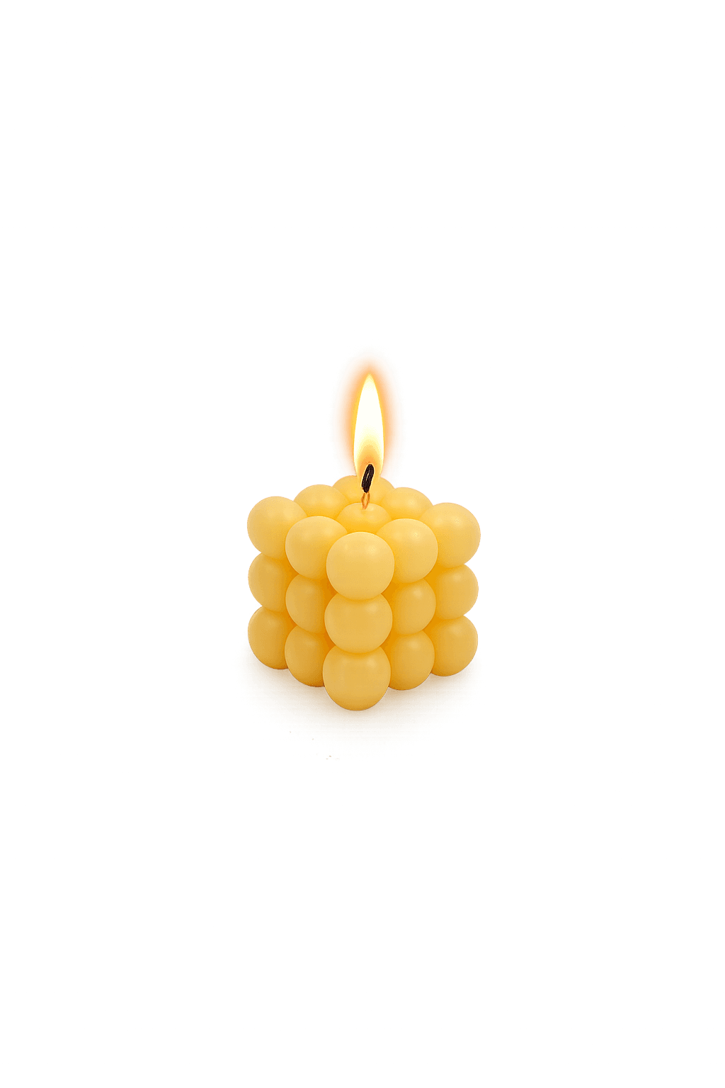 Gelbe Bubble-Kerze 6x6x6 cm Bild 3