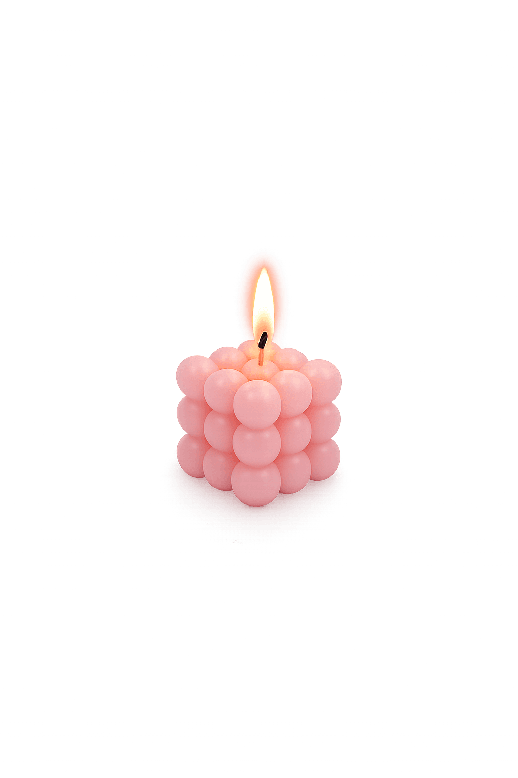 Rosa Bubble-Kerze 6x6x6 cm Bild 3
