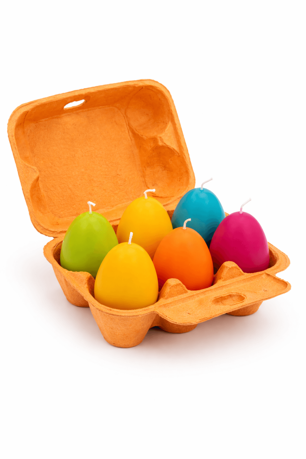 Eierkarton mit 6 Ostereiern in Lila/Grün/Blau/Orange/Gelb Bild 2