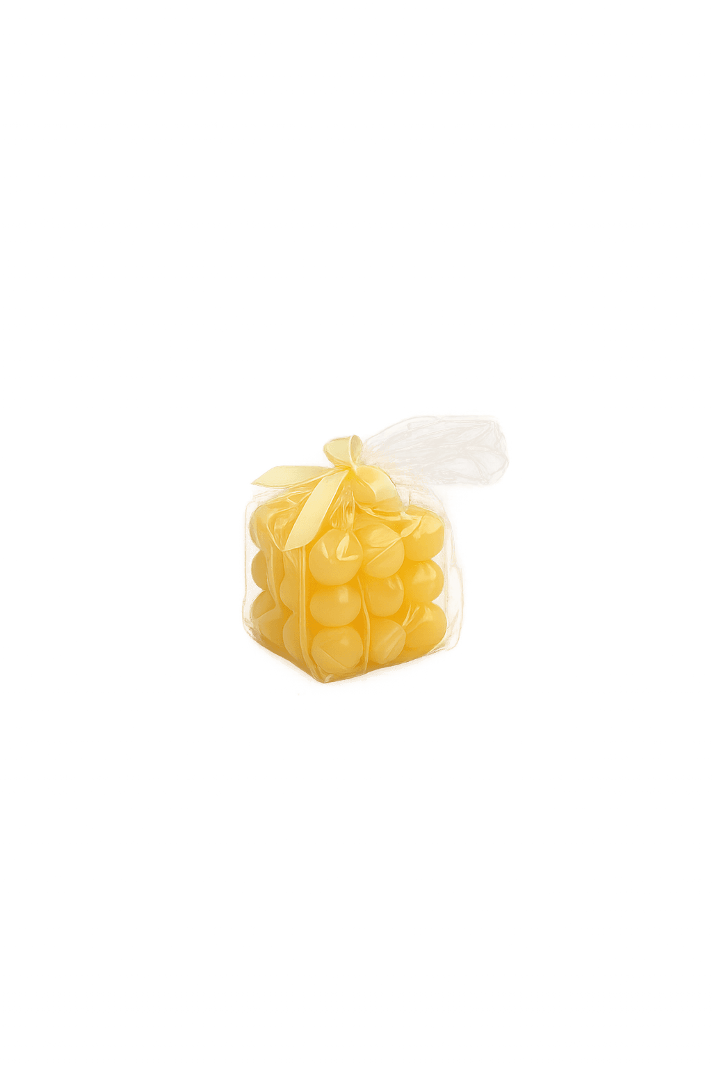 Gelbe Bubble-Kerze 6x6x6 cm Bild 2