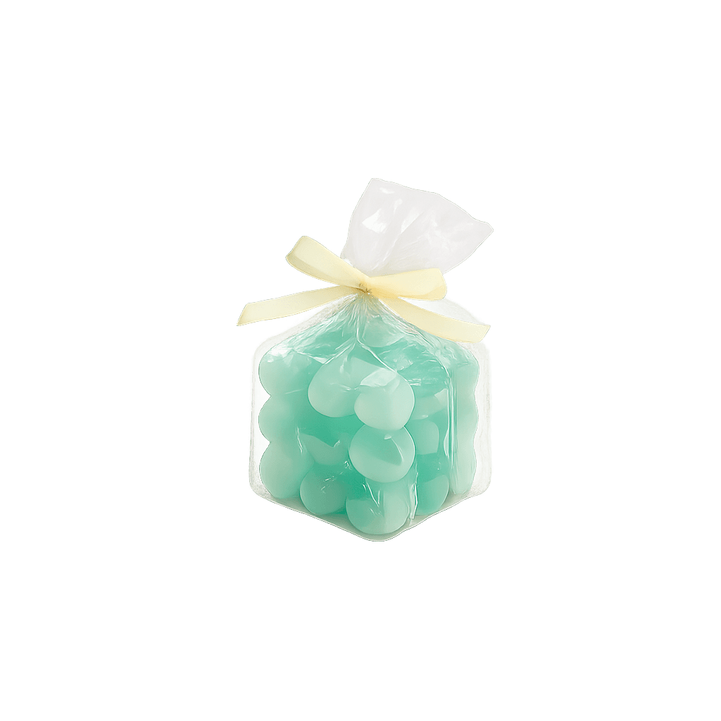Grüne Bubble-Kerze 6x6x6 cm Bild 2