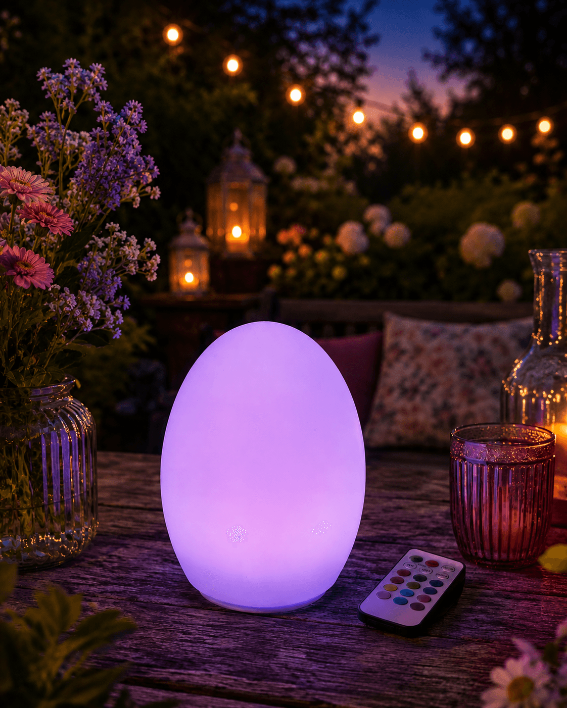 Gelegenheit! LED-Stimmungsleuchte mit Fernbedienung für außen und innen