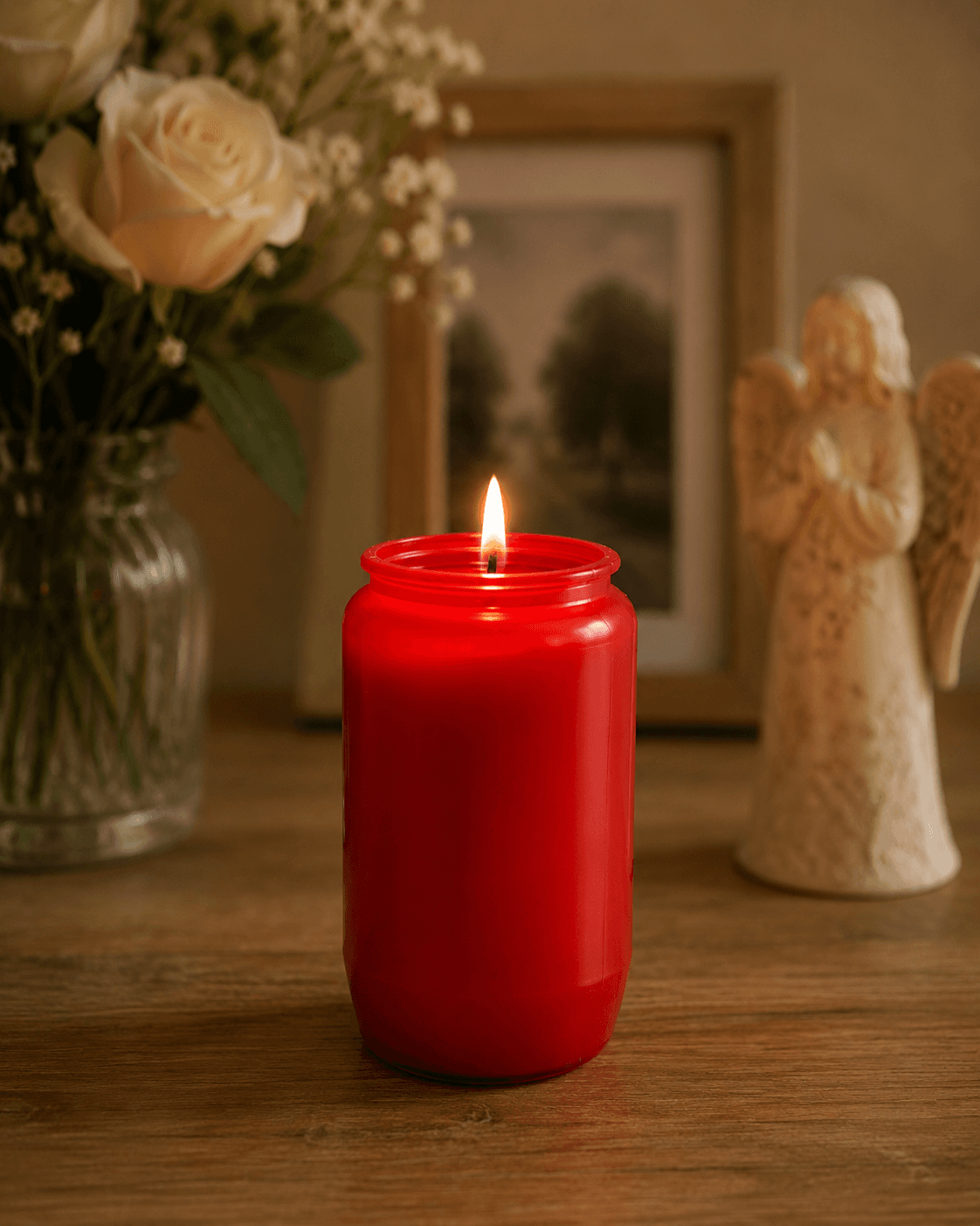 Gedenkkerze NR3 55x95 mm / Rot