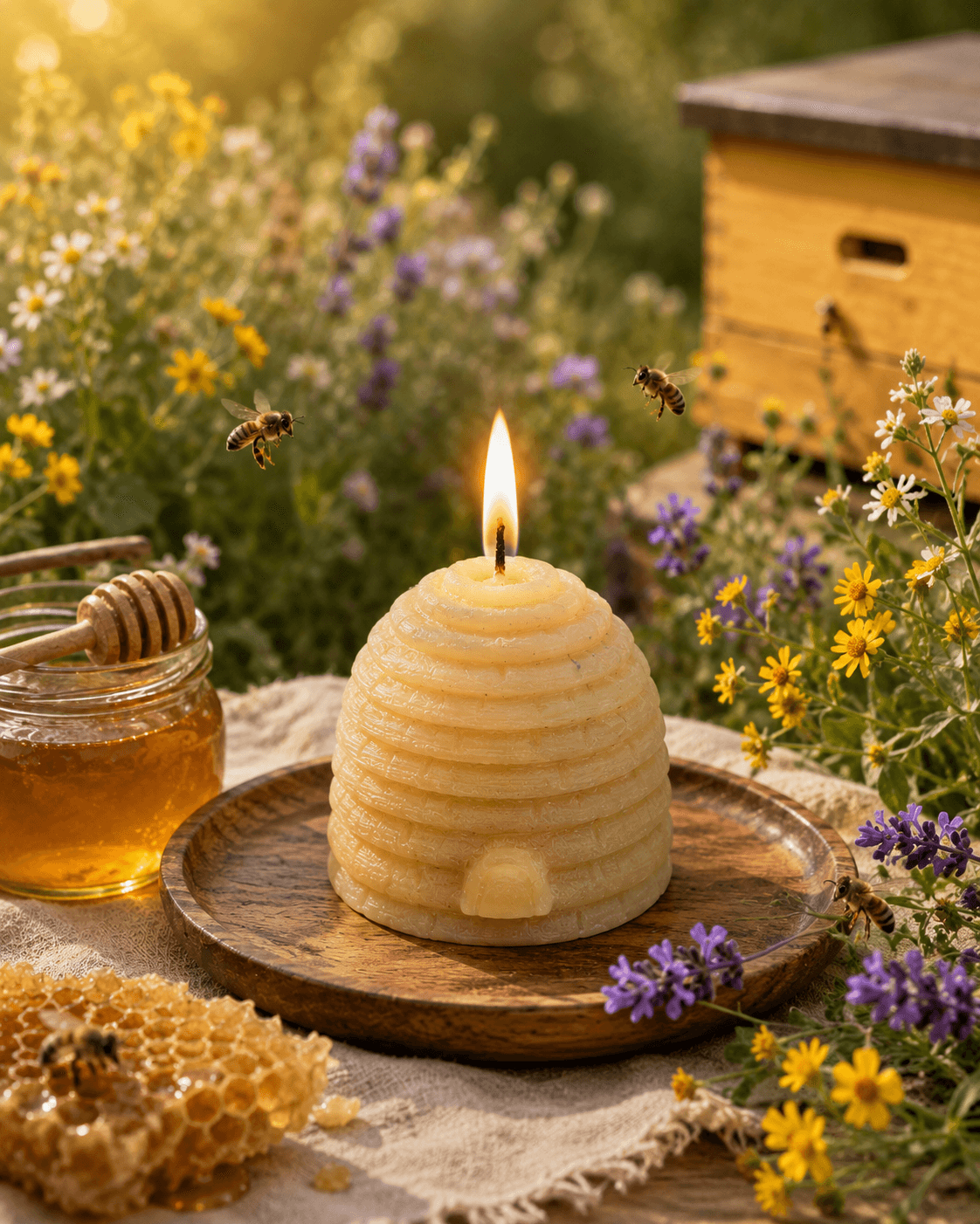 Bienenkorb Bienenwachs groß 80x80 mm