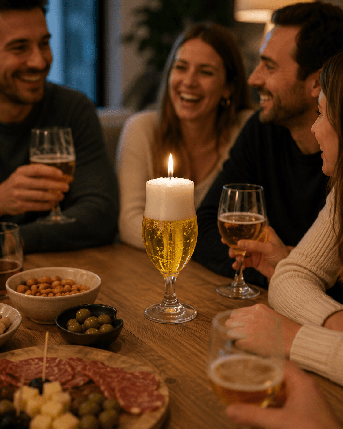 Gelkerze Bierglas auf Fuß