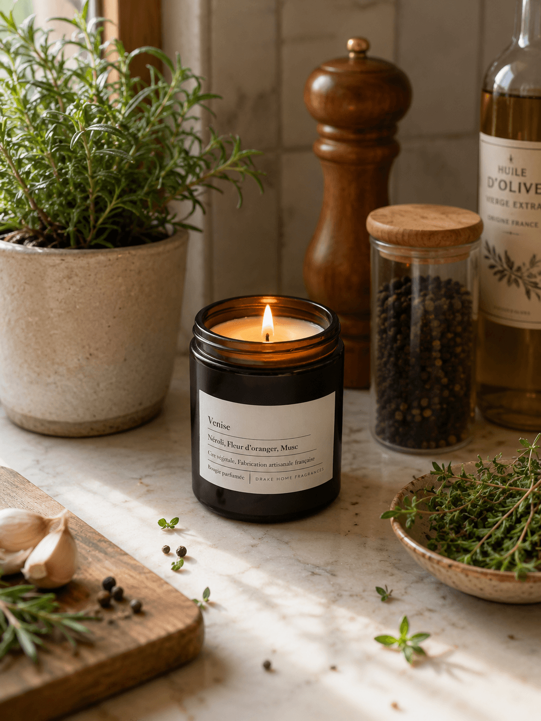 Apotheker-Duftkerze „Venise“ Neroli, Orangenblüte und Moschus