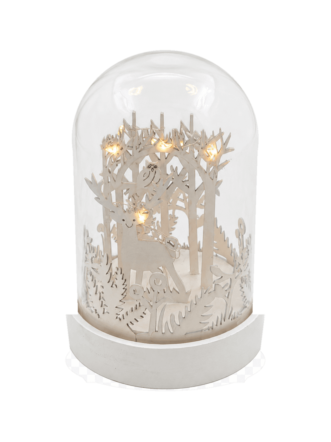 LED-Weihnachtsdekoration Winterwald unter Glasglocke Bild 2