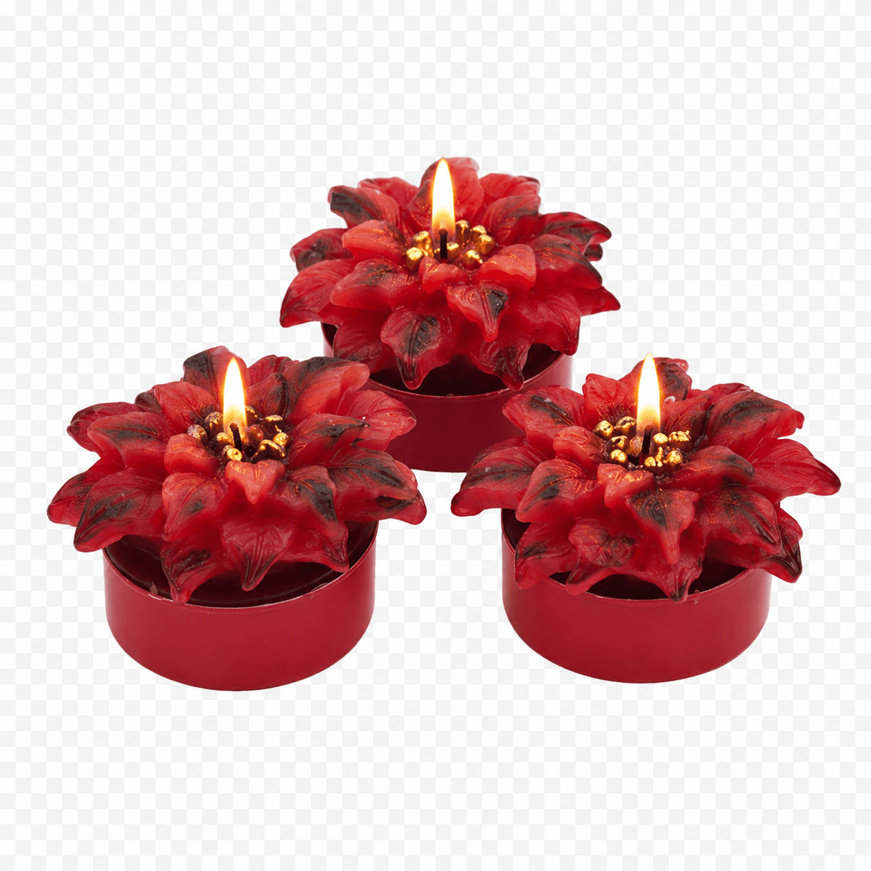 Weihnachtsstern-Teelichter 3 Stück Bild 2